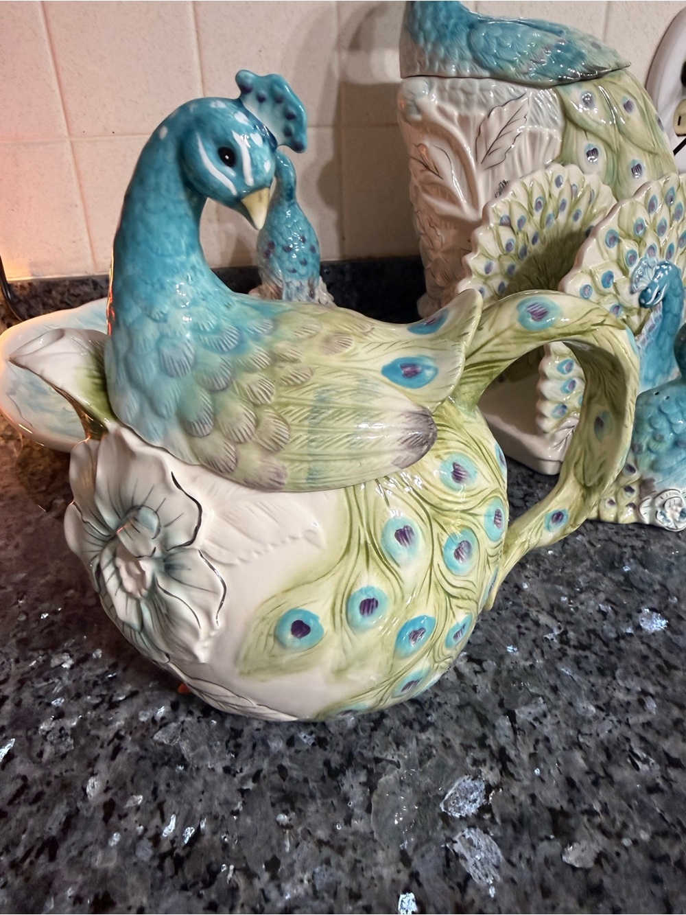 Beautiful Peacock Pitcher - Edie Rose